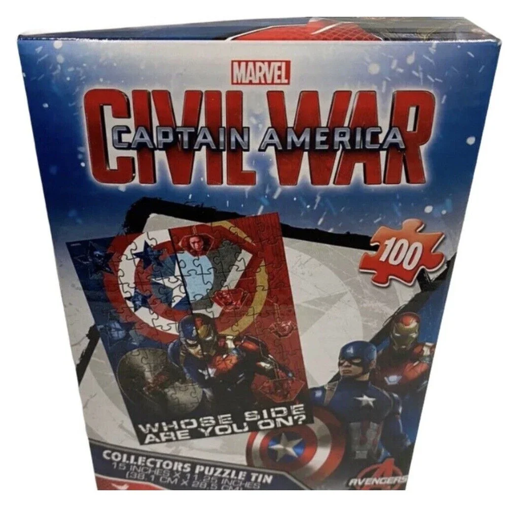 Captain America Civil War Marvel Avengers Tin 100 Pc Collectible‎ Puzzle-NIB